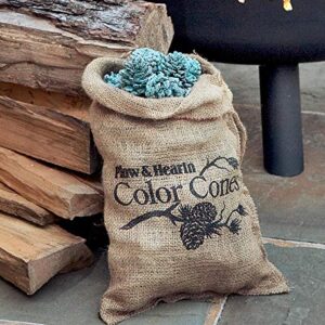 Plow & Hearth Fireplace Color Changing Pine Cones Wood Burning Accessories