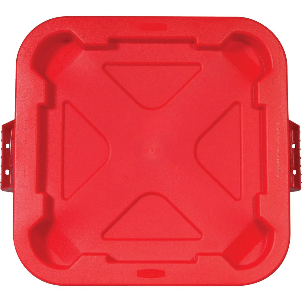 Rubbermaid Commercial Products BRUTE Square Snap Lock Lid, Red, Compatible with the Rubbermaid Heavy Duty 40-Gallon Garbage Bins