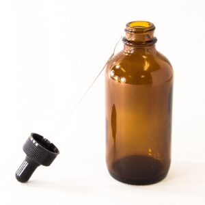 Amber Glass Bottles with Glass Droppers - 2 Each - 4 Oz Capacity