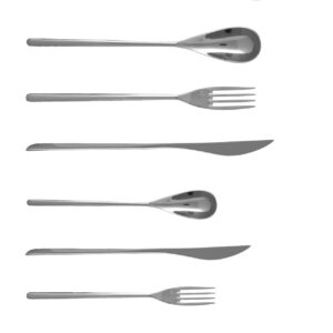 Fortessa Dragonfly 18/10 Stainless Steel Flatware Dessert/Tea Spoon, 7-Inch, Set of 12