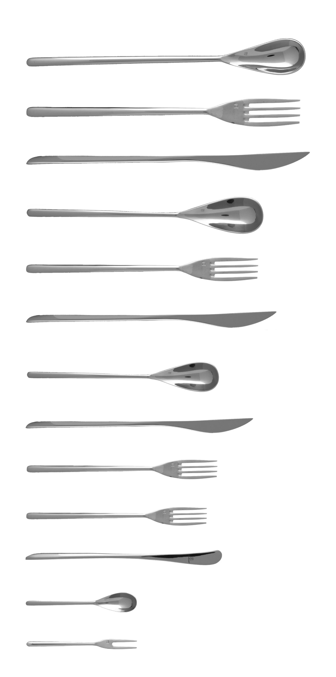 Fortessa Dragonfly 18/10 Stainless Steel Flatware Dessert/Tea Spoon, 7-Inch, Set of 12