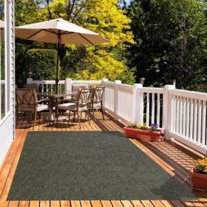 12' x 18' Brown/Tan Indoor/Outdoor Artificial Turf Grass Carpet Area Rug with Premium Bound Edges