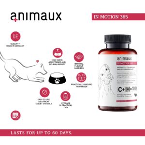 animaux – in Motion 365 for Dogs, Joints, Bones, Mobility, Ligaments and Tendons, Green-Lipped Mussel, Willow Bark and Devil’s Claw, Natural Pain Relief, 60 Chewable Tablets, 60 Days Supply