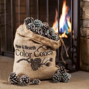 Plow & Hearth Fireplace Color Changing Pine Cones Wood Burning Accessories