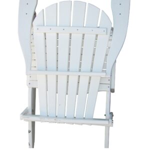 Phat Tommy Foldable Adirondack Chair - Poly Adirondack Chair Folding - HDPE, Heavy Duty, Recycled Plastic - All Weather Outdoor Furniture for Your Deck, Front Porch, or Patio, White