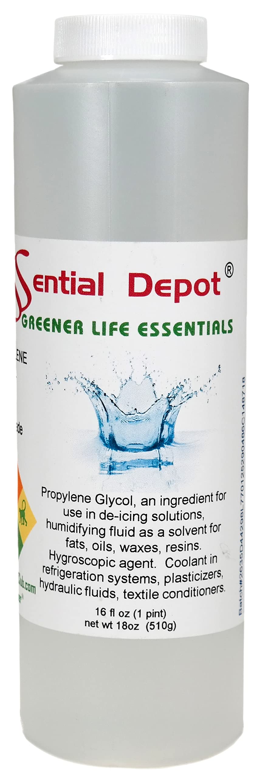 Propylene Glycol - Food Grade - USP - Kosher - 18 oz net wt in a 1 Pint Safety Sealed HDPE Container with Resealable Cap