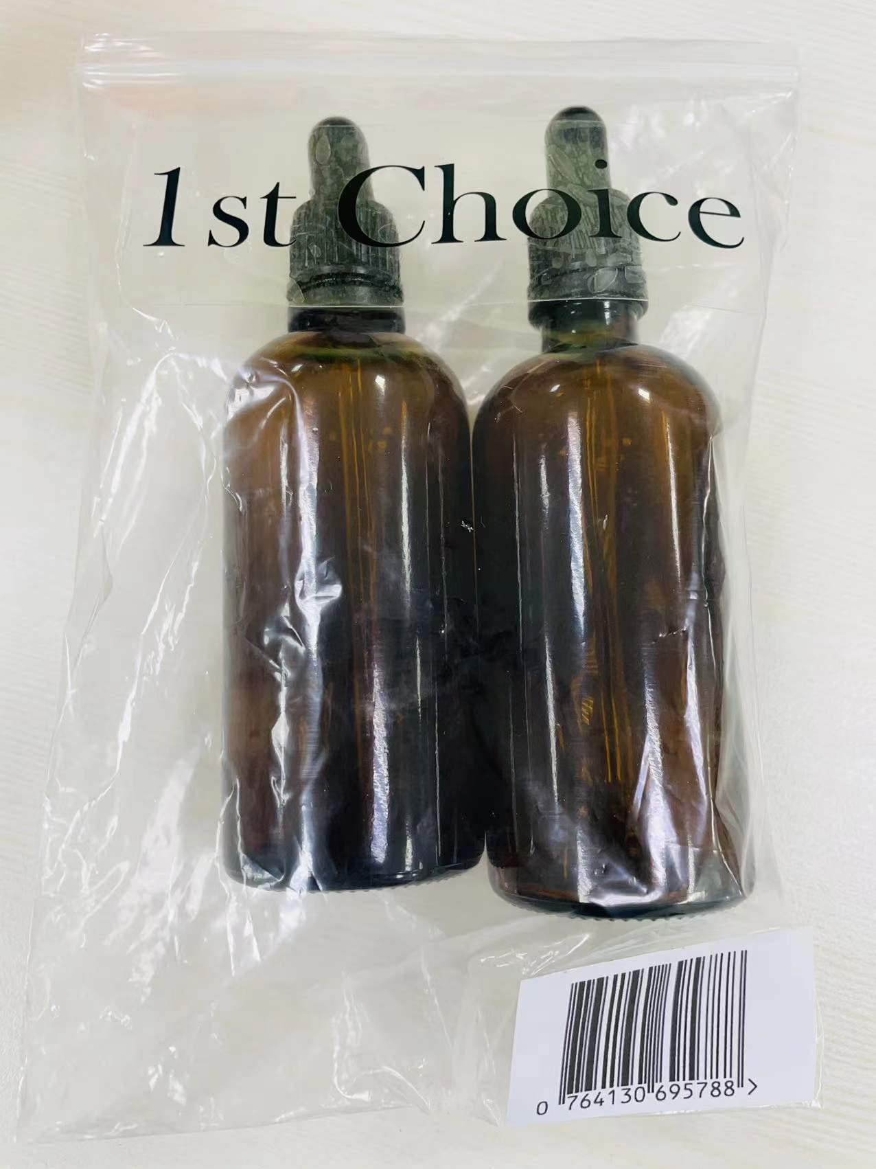 Amber Glass Bottles with Glass Droppers - 2 Each - 4 Oz Capacity