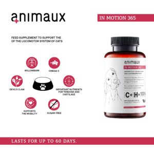 animaux – in Motion 365 for Dogs, Joints, Bones, Mobility, Ligaments and Tendons, Green-Lipped Mussel, Willow Bark and Devil’s Claw, Natural Pain Relief, 60 Chewable Tablets, 60 Days Supply