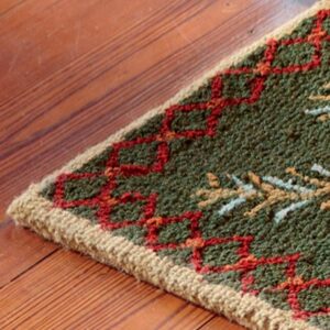 Plow & Hearth 2'x4' Hooked Pine Cone Fireproof Hearth Rug |100% Wool Fireplace Mat | Protect Home Décor Hardwood Floor and Carpet from Sparks and Embers Wood Stove