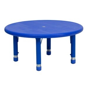 flash furniture blue preschool activity table, 33" round