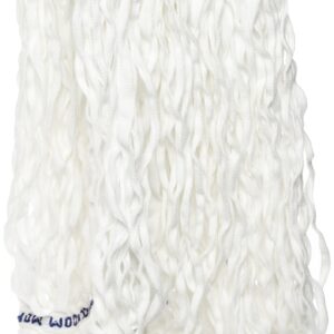 Rubbermaid Commercial 20 Oz Clean Room String Wet Mop Head, 5 Inch Headband, White, Heavy Duty Mop for Floor Cleaning Office/School/Stadium/Bathroom