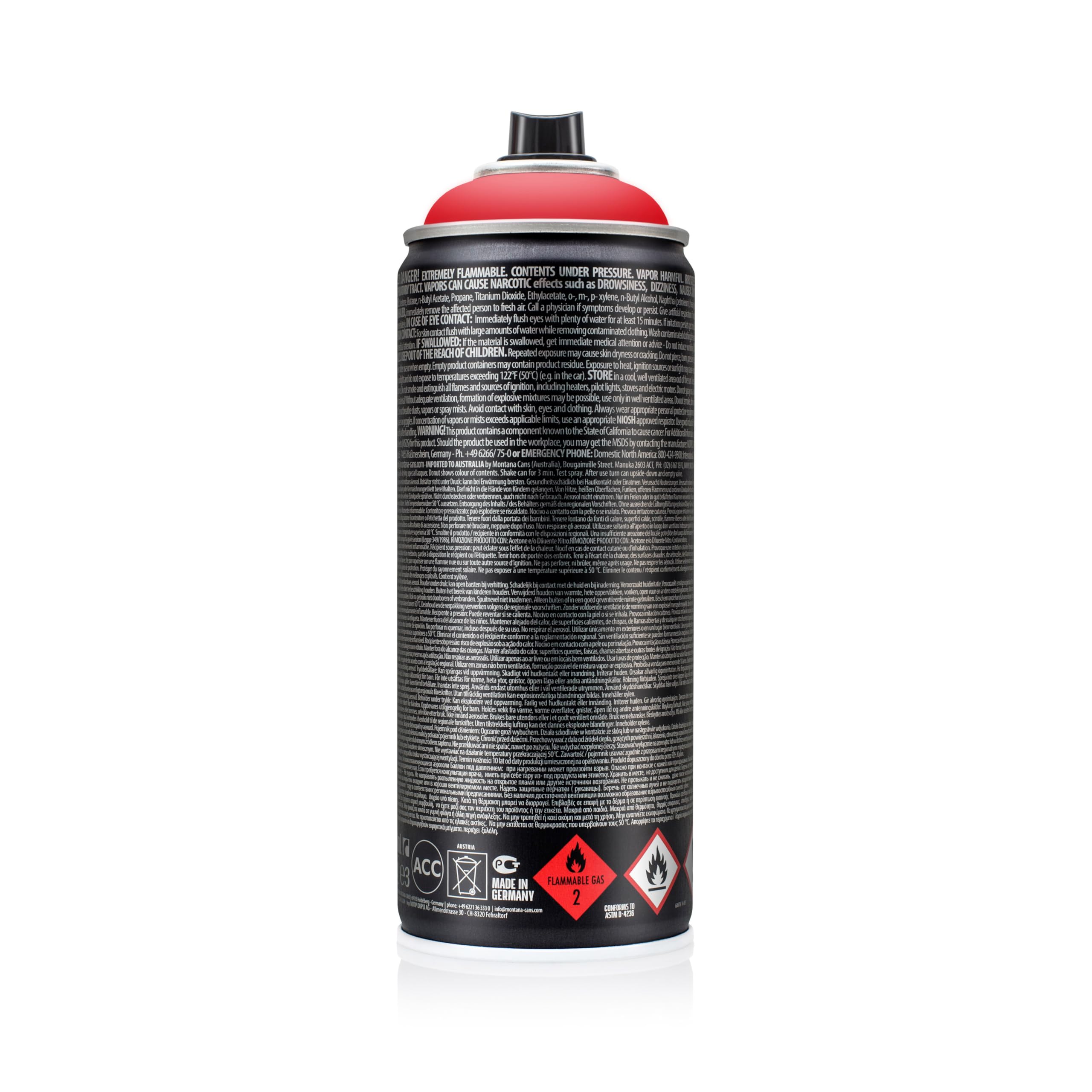 Montana Cans BLACK Spray Paint, 400ml, Code Red