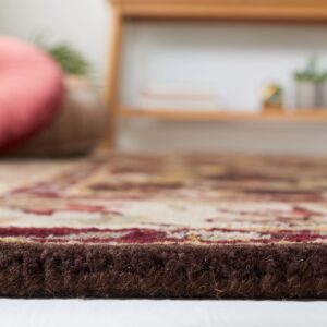 SAFAVIEH Heritage Collection Runner Rug - 2'3" x 8', Brown & Beige, Handmade Traditional Oriental Wool, Ideal for High Traffic Areas in Living Room, Bedroom (HG818A)