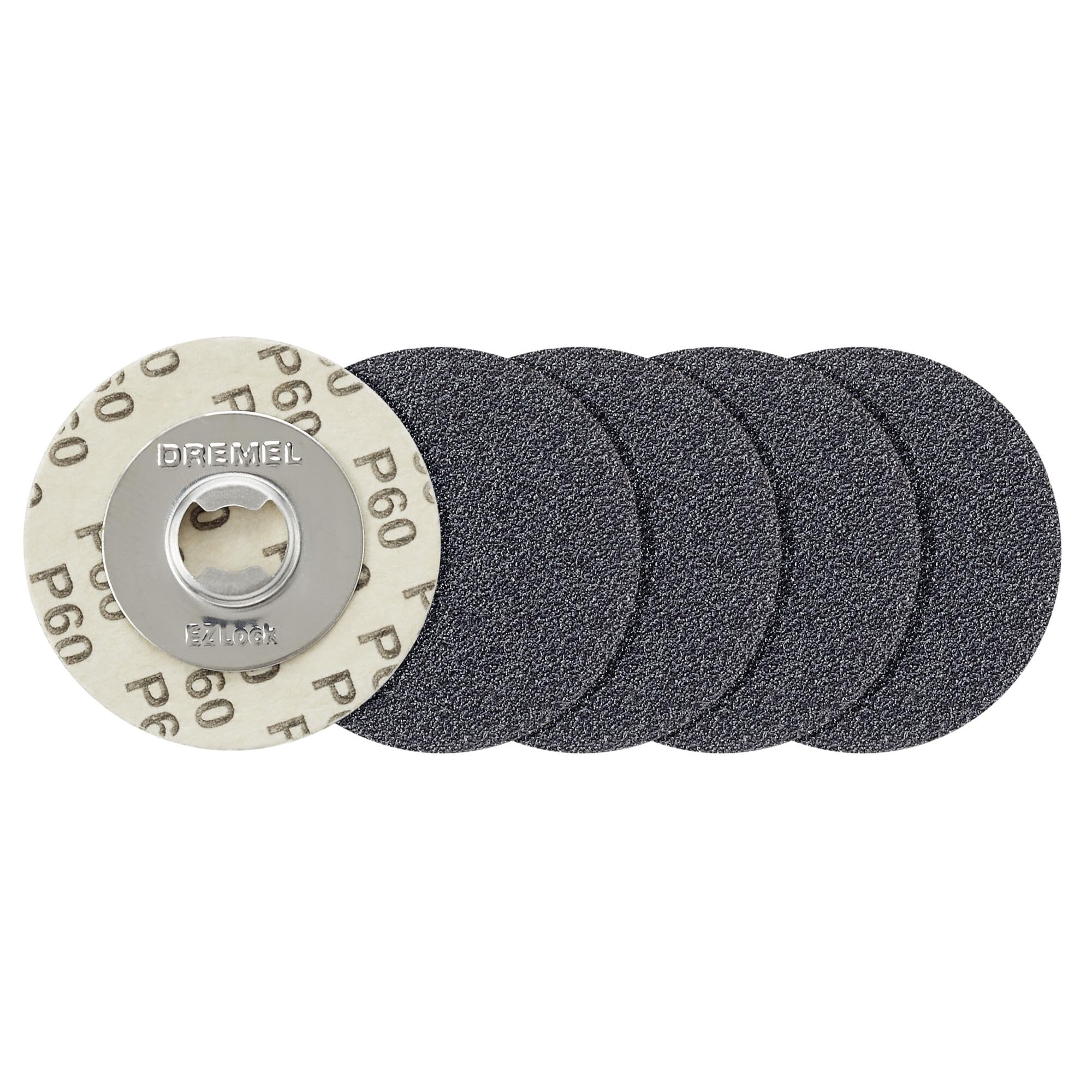 Dremel EZ Lock 60 Grit Sanding Discs for Rotary Tools, 5-Pieces (EZ411SA)