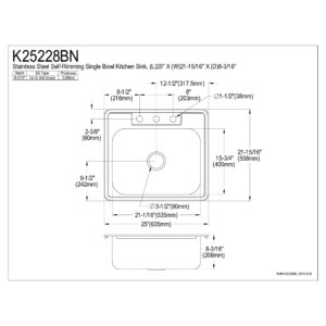 Carefree 25" x 22" Single Bowl Self-Rimming Kitchen Sink