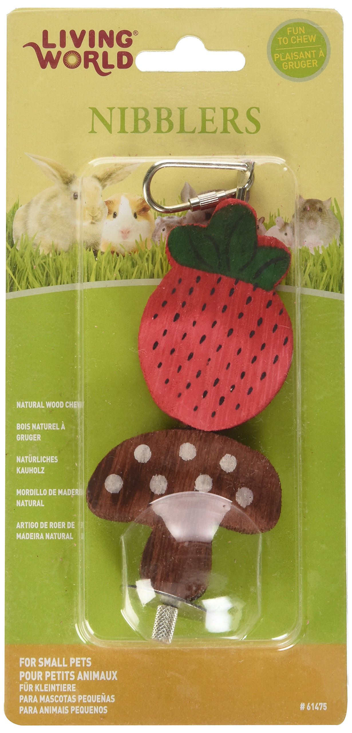 Living World Nibblers, Wood Chews, Strawberry and Mushroom on a Stick