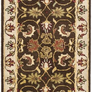 SAFAVIEH Heritage Collection Runner Rug - 2'3" x 8', Brown & Beige, Handmade Traditional Oriental Wool, Ideal for High Traffic Areas in Living Room, Bedroom (HG818A)