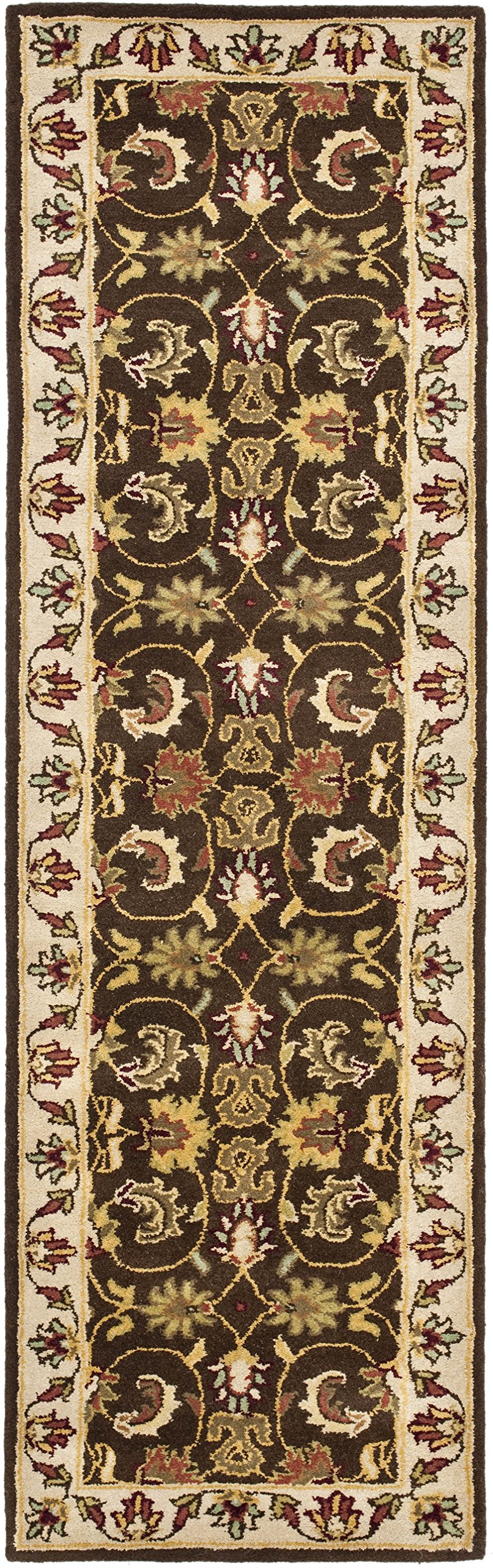 SAFAVIEH Heritage Collection Runner Rug - 2'3" x 8', Brown & Beige, Handmade Traditional Oriental Wool, Ideal for High Traffic Areas in Living Room, Bedroom (HG818A)