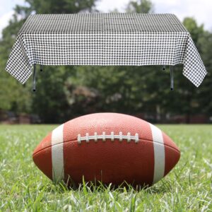 Havercamp Houndstooth Table Cover (54" x 108"). Water and Tear Resistant, Black and White Paper Cover. Alabama Houndstooth