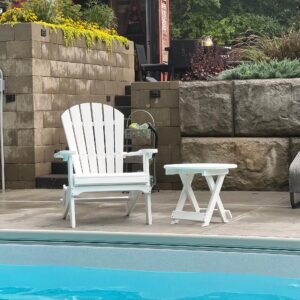 Phat Tommy Foldable Adirondack Chair - Poly Adirondack Chair Folding - HDPE, Heavy Duty, Recycled Plastic - All Weather Outdoor Furniture for Your Deck, Front Porch, or Patio, White