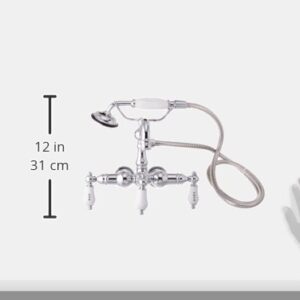 Elements of Design DT10081CL Hot Springs Wall Mount Clawfoot Tub Filler with Hand Shower, 4-3/4" in Spout Reach, Polished Chrome