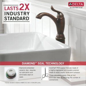 Delta Faucet Linden Vessel Sink Faucet, Single Hole Bathroom Faucet Brushed Nickel, Single Handle Bathroom Faucet, Diamond Seal Technology, Stainless 794-SS-DST