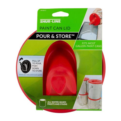 Shur-Line 2007061 Red Silicone Mess-Free Store and Pour Collapsible Paint Can Lid