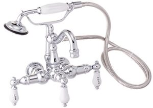 elements of design dt10081cl hot springs wall mount clawfoot tub filler with hand shower, 4-3/4" in spout reach, polished chrome