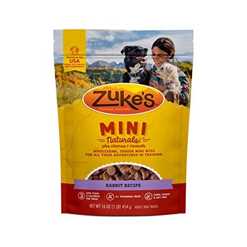 Zuke’s Mini Naturals Soft And Chewy Dog Treats For Training Pouch, Natural Treat Bites With Rabbit Recipe - 16.0 OZ Bag