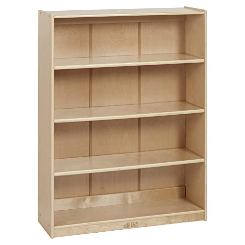 ECR4Kids Classic Bookcase, 48in, Adjustable Bookshelf, Natural