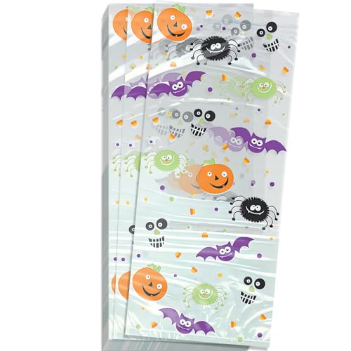 Spooky Smiles 11" x 5" Halloween Smiles Cellophane Bags 20 Pcs, Multicolor