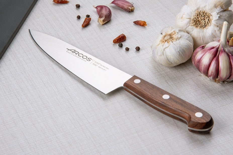 ARCOS Atlantico Series Chef Knife - 6" Nitrum Stainless Steel Blade with Rosewood Brown Handle - Elegant and Durable Design (7"). Atlantico Series. Color Brown