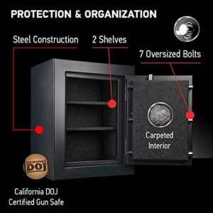 SentrySafe Fireproof and Waterproof XX-Large Black Steel Home Safe, DOJ-Certified with Digital Keypad Lock for Guns or Documents, 3.39 Cubic Feet, 27.8 x 21.7 x 19 Inches, EF3428E