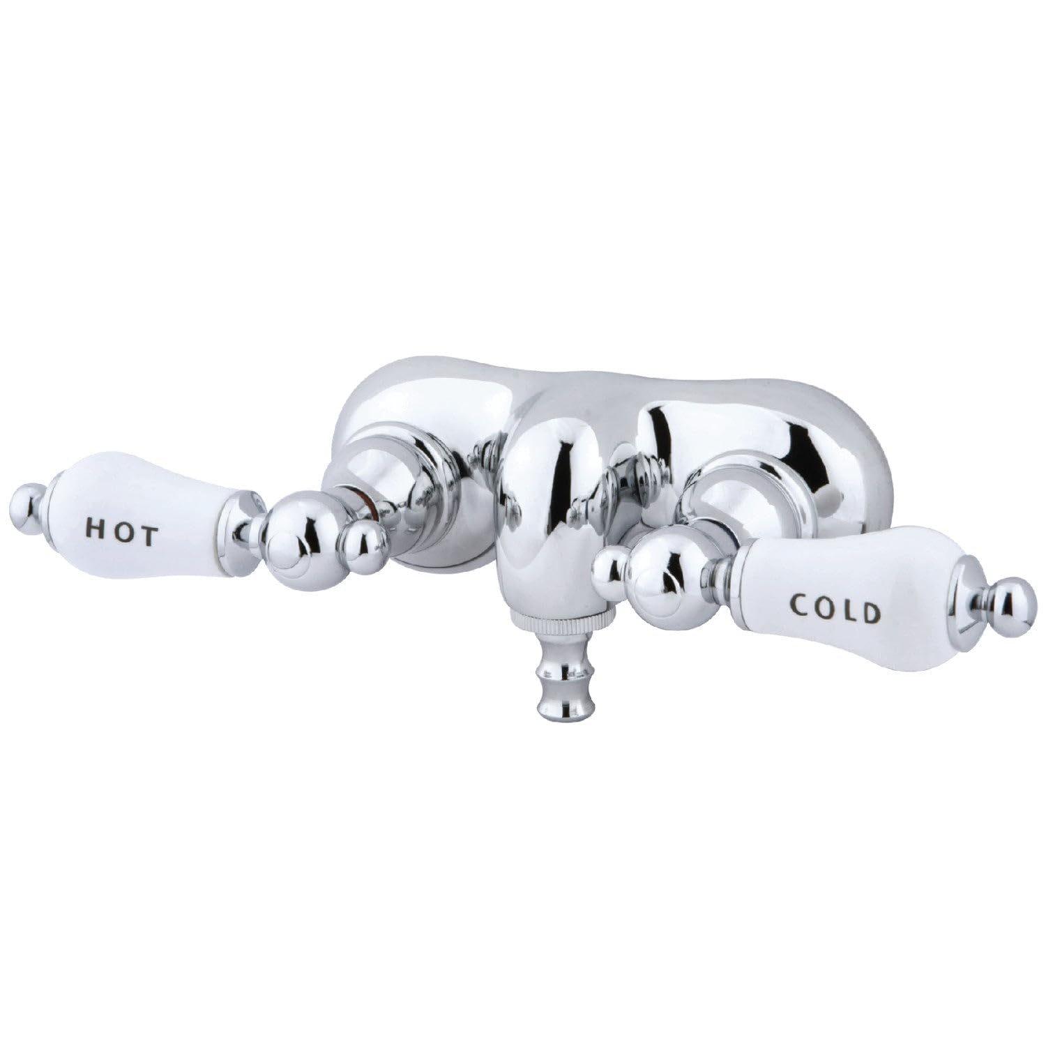 Elements of Design DT0421CL Wall Mount Tub Filler with Porcelain Lever Handle, 3-3/8", Chrome