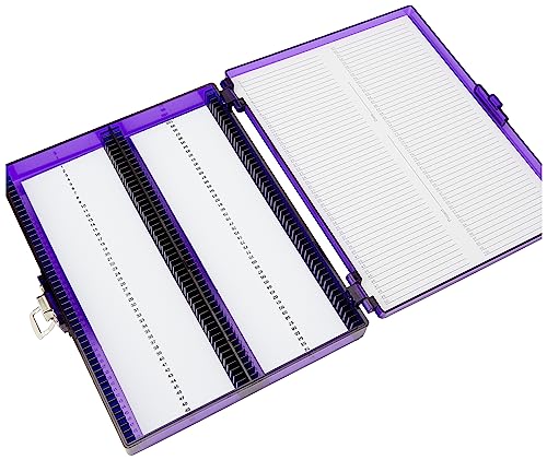 Heathrow Scientific HD15988H Polycarbonate Purple Durable True North Slide Box, 208mm Width x 175mm Height x 34mm Depth