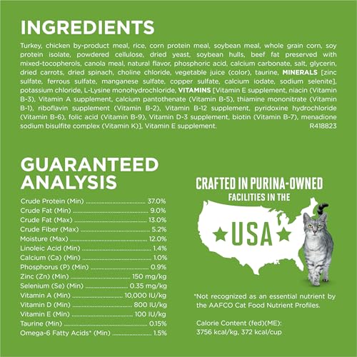 Purina ONE Natural, Low Fat, Weight Control, Indoor Dry Cat Food, +Plus Indoor Advantage - 22 lb. Bag