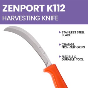 Zenport K112 Banana Knife with 5-Inch Straight Steel Blade , Orange