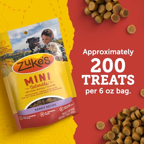 Zuke’s Mini Naturals Soft And Chewy Dog Treats For Training Pouch, Natural Treat Bites With Rabbit Recipe - 16.0 OZ Bag