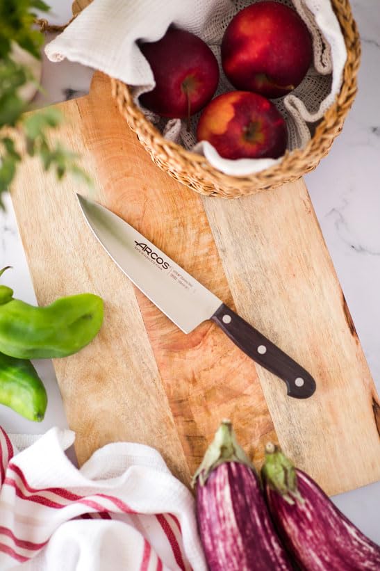 ARCOS Atlantico Series Chef Knife - 6" Nitrum Stainless Steel Blade with Rosewood Brown Handle - Elegant and Durable Design (7"). Atlantico Series. Color Brown