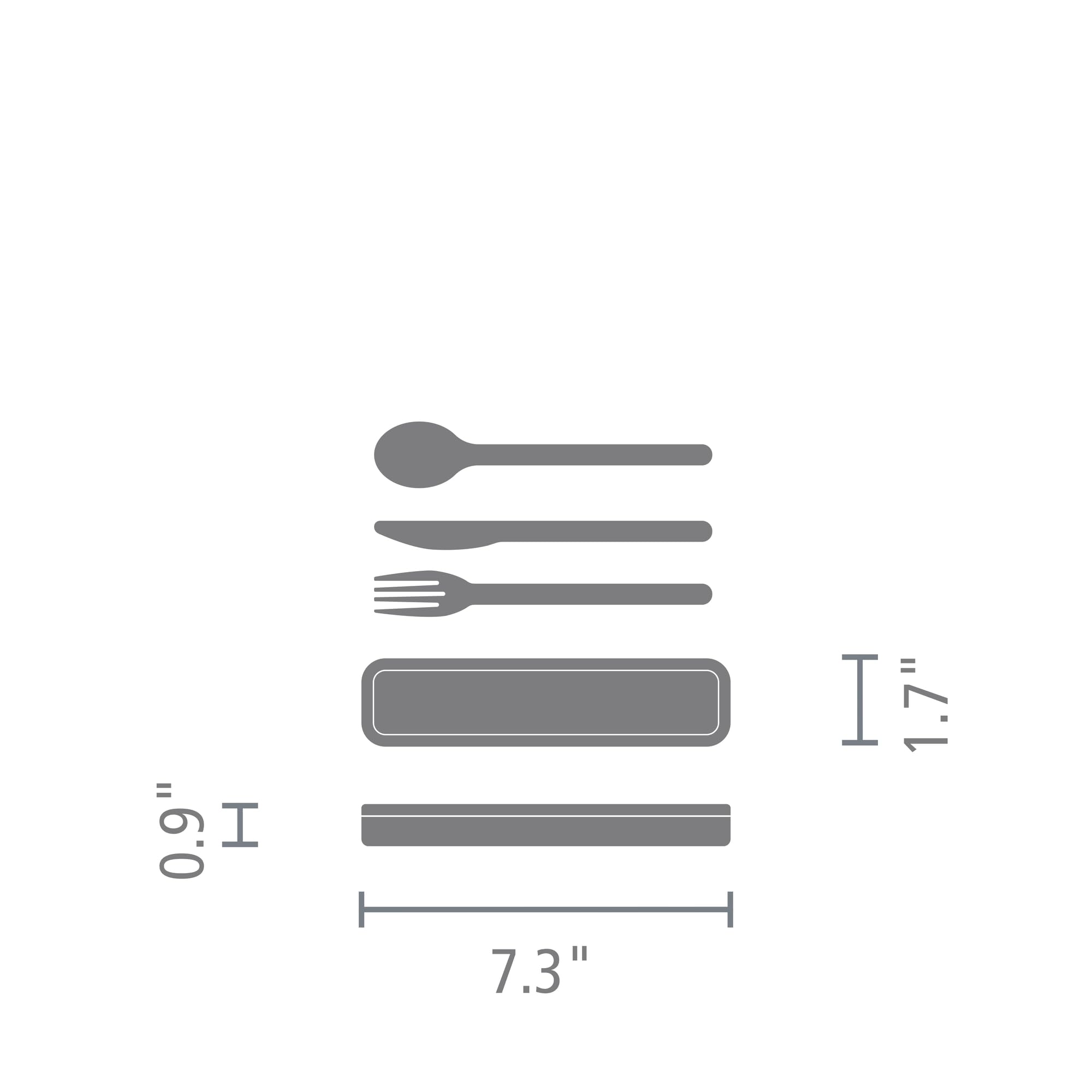 Brabantia Make & Take Cutlery Set with Case (Set of 3) Travel Knife, Spoon, & Fork, Hygienic Compact Design, Stainless Steel, Dishwasher Safe