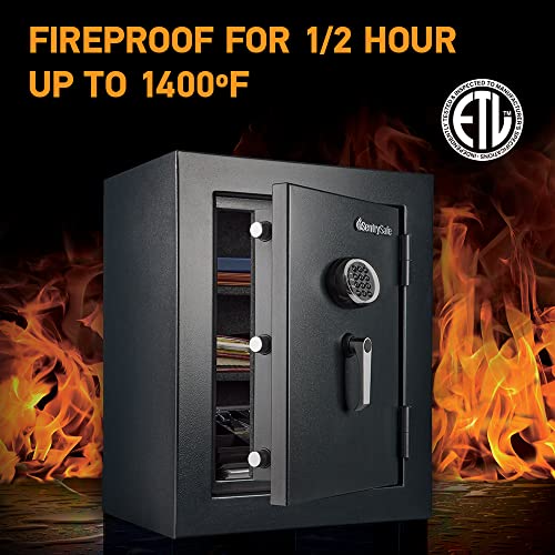 SentrySafe Fireproof and Waterproof XX-Large Black Steel Home Safe, DOJ-Certified with Digital Keypad Lock for Guns or Documents, 3.39 Cubic Feet, 27.8 x 21.7 x 19 Inches, EF3428E