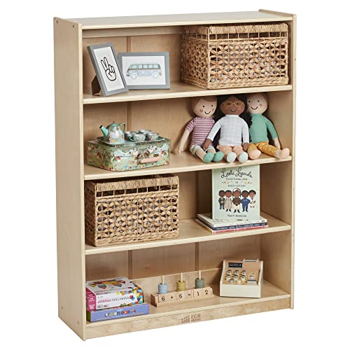 ECR4Kids Classic Bookcase, 48in, Adjustable Bookshelf, Natural