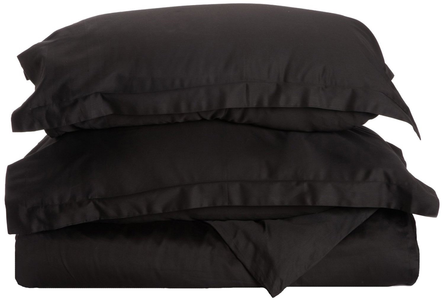 300-Thread Duvet Cover Set, Premium Long-Staple Cotton, Twin, Black