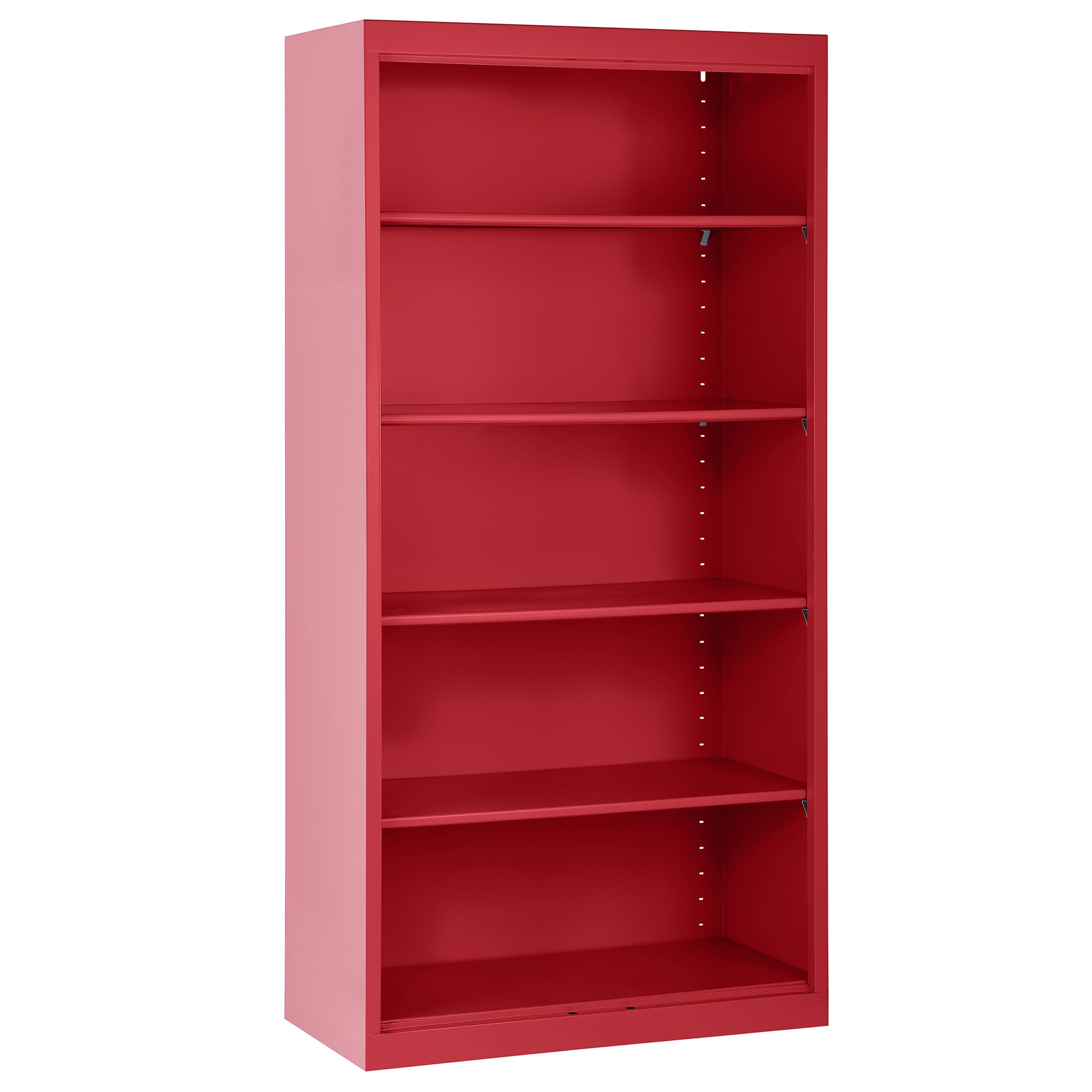 Sandusky BA40361872-01 5-Shelf Elite Series Wielded Bookcase with Adjustable Shelves, Open Display Bookshelf for Home, Office, 18"D x 36"W x 72"H, Red