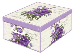 kanguru decorative storage box with handles and lid collection violette, fragrant, scented violet, large