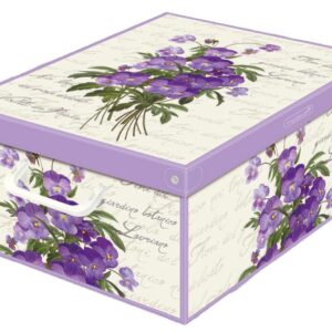 Kanguru Decorative Storage Box with Handles and Lid Collection Violette, Fragrant, Scented Violet, LARGE