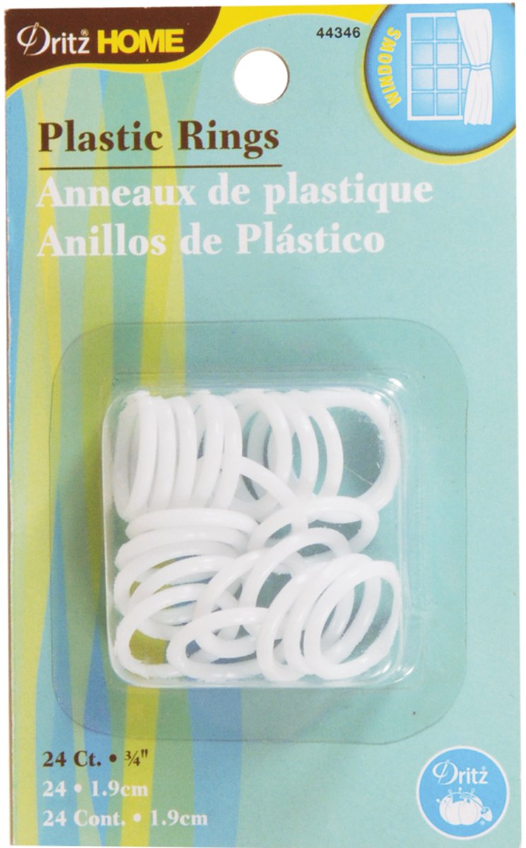 Dritz Home 44346 Plastic Rings, 3/4-Inch, White (24-Piece)