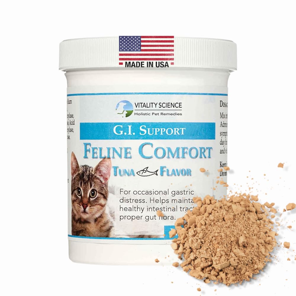 Vitality Science Feline Comfort for Cats | Maintains a Healthy Intestinal Tract and Proper Gut Flora | Restores Gastric Stability | for Vomiting and Diarrhea | 100% Additive Free (Seafood, 220g)