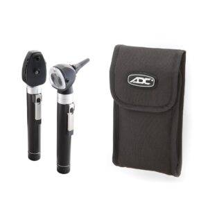 adc otoscope/ophthalmoscope diagnostic set, pocket size, xenon lamp, 2.5v, soft case, diagnostix 5110ns, black