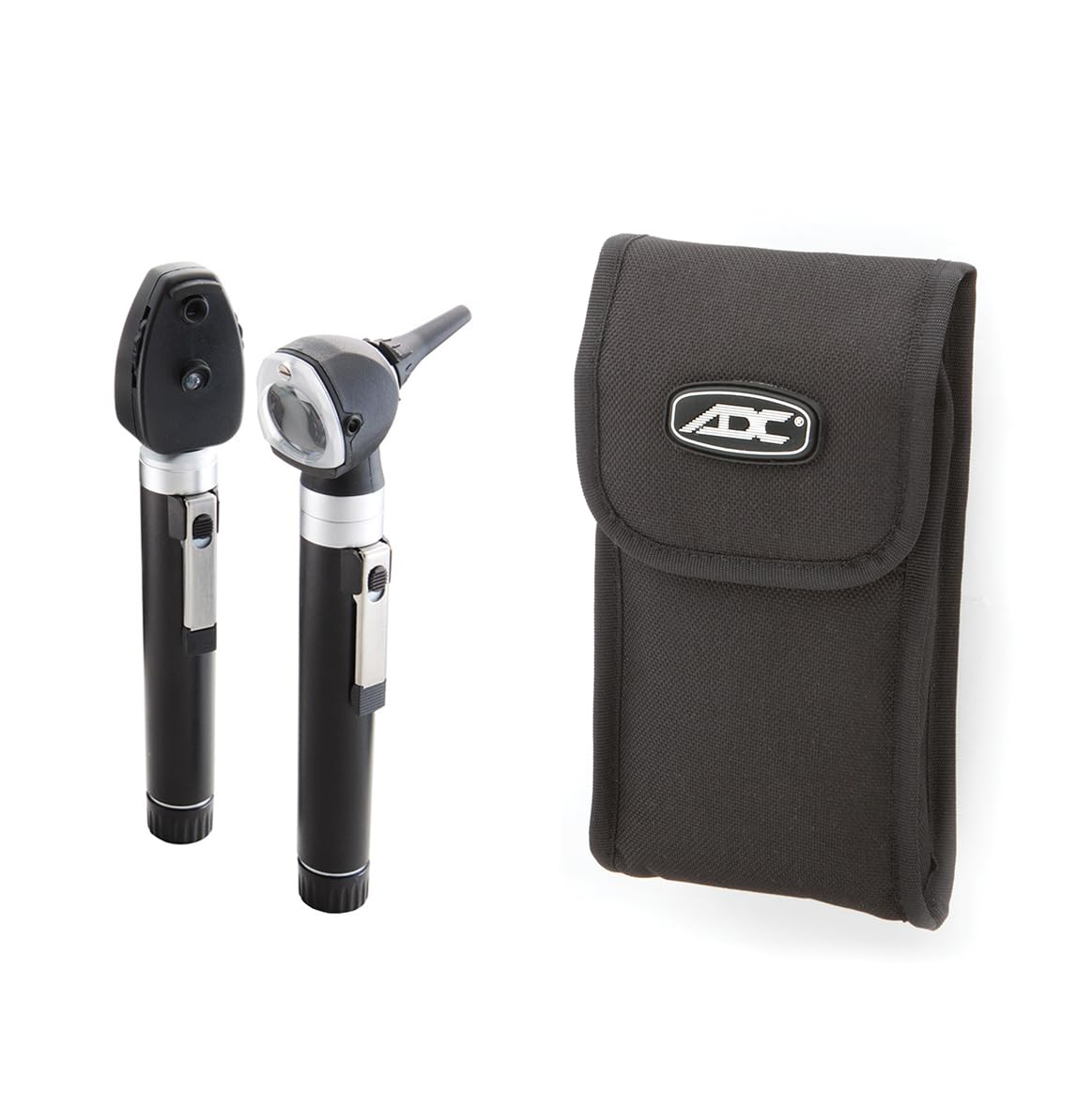 ADC Otoscope/Ophthalmoscope Diagnostic Set, Pocket Size, Xenon Lamp, 2.5V, Soft Case, Diagnostix 5110NS, Black